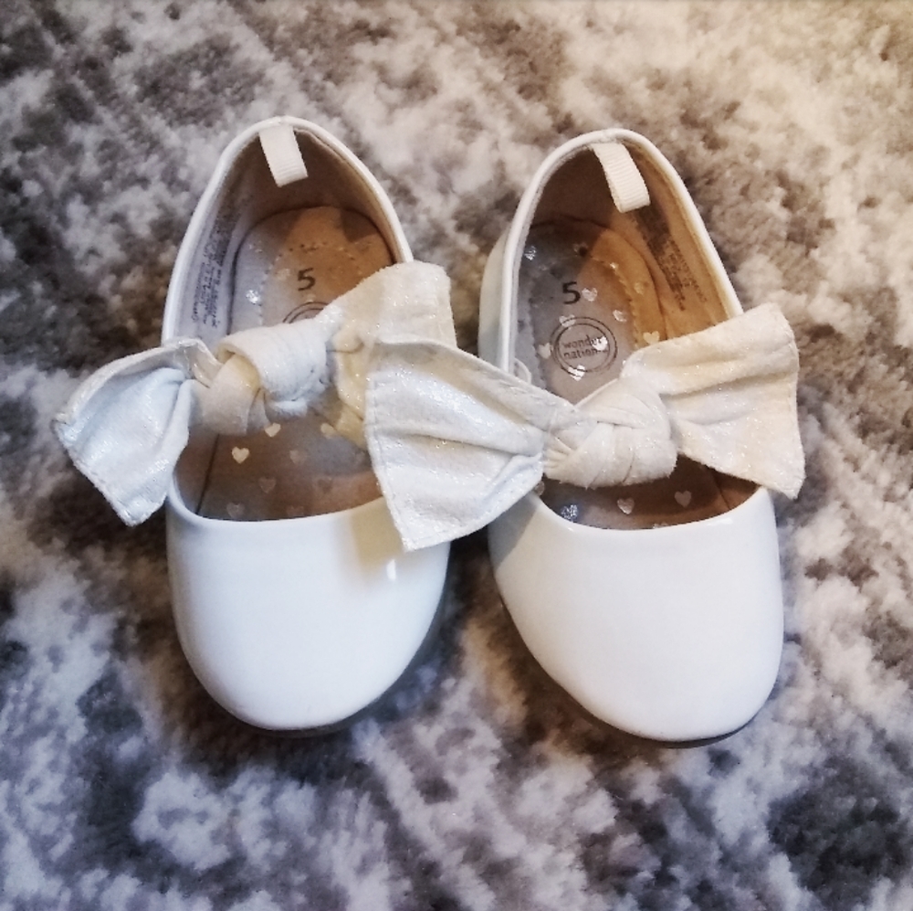 COPY - Little girls white dress shoes